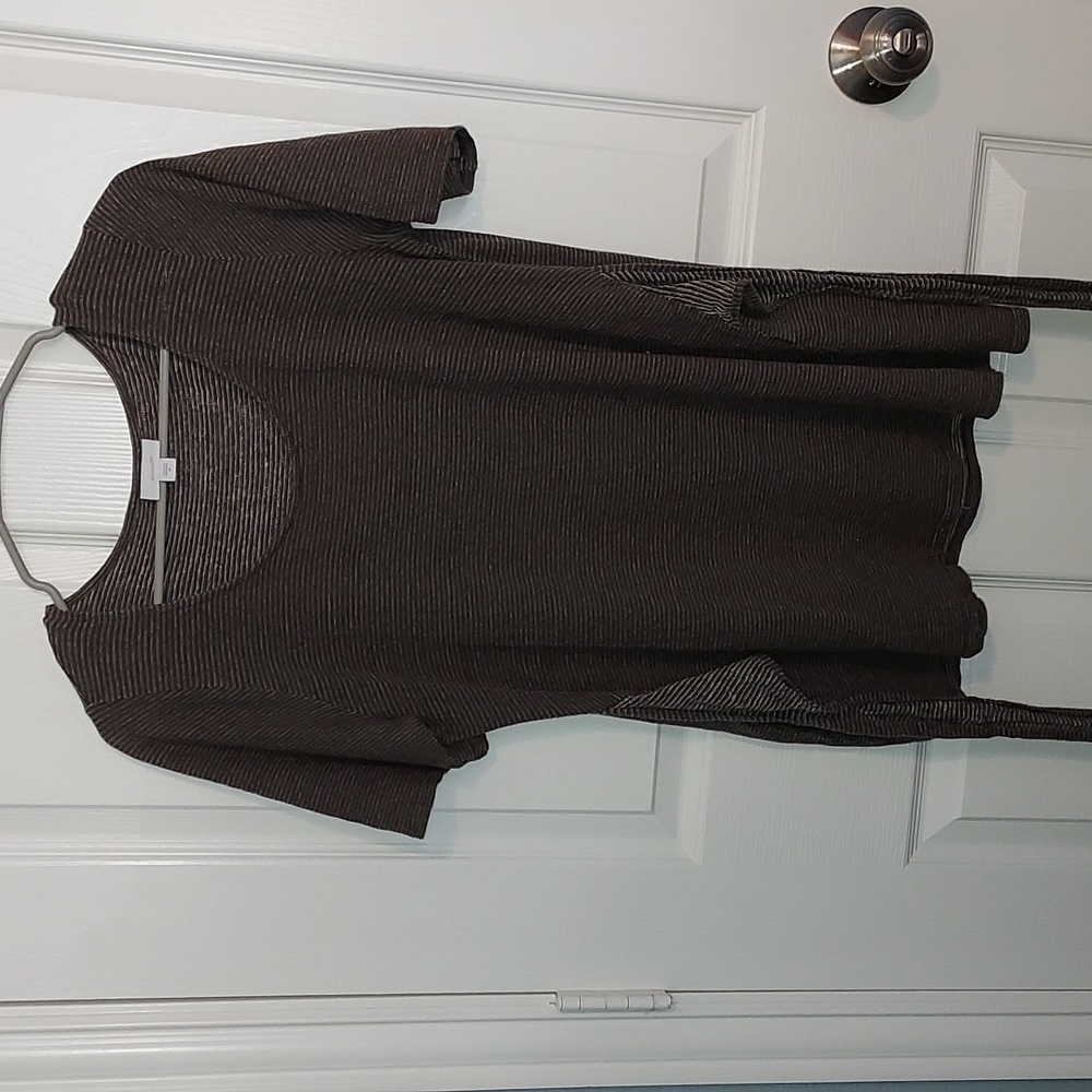 J. Jill Pure Jill Linen Blend Tie Front Short Sleeve Tunic Shirt Top Womens M